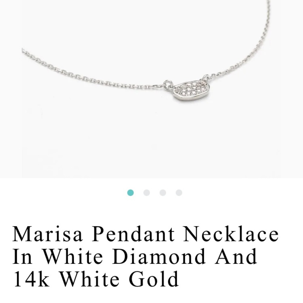 kendra Scott Marisa Pendant Necklace In White Diamond And 14k White Gold